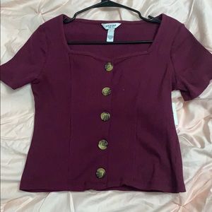 Burgundy top